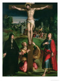 Crucifixion with the Virgin, Mary Magdalene and St. John the Evangelist Reproduction procédé giclée par Nicolò dell' Abate