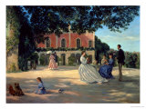 Family Reunion on the Terrace at Meric, 1867 reproduction procédé giclée par Frederic Bazille