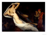 Francesca Da Rimini and Paolo Da Verrucchio Appear to Dante and Virgil Giclee Print by Ary Scheffer Francesca Da Rimini and Paolo Da Verrucchio Appear to Dante and Virgil Giclee Print by Ary Scheffer