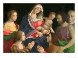 Madonna and Child with St. John The Baptist, Two Saints and Donors Lámina giclée por Vincenzo Di Biagio Catena