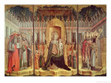 The Virgin Enthroned with Saints Jerome, Gregory, Ambrose and Augustine, 1446 Impressão giclée por Antonio & D'alemagna Vivarini