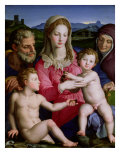 Holy Family with St. Anne and the Infant St. John the Baptist, circa 1550 reproduction procédé giclée par Agnolo Bronzino