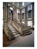 Staircase in the Entrance Hall of the Laurentian Library, Completed by Bartolomeo Ammannati 1559 reproduction procédé giclée par Michelangelo Buonarroti 