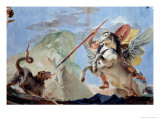 Bellerophon, Riding Pegasus, Slaying the Chimaera (Detail) Giclee Print by Giovanni Battista Tiepolo