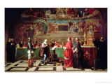 Galileo Galilei Before Members of the Holy Office in the Vatican in 1633, 1847 Láminas por Joseph-Nicolas Robert-Fleury Galileo Galilei Before Members of the Holy Office in the Vatican in 1633, 1847 Láminas por Joseph-Nicolas Robert-Fleury