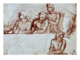 Study of Four Male Figures reproduction procédé giclée par Andrea del Sarto 