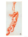 Study of a Man Nude Suspended by His Right Leg reproduction procédé giclée par Andrea del Sarto 
