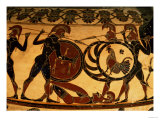 Detail of a Corinthian Vase Showing a Hoplite Battle, circa 600 BC Giclee Print Detail of a Corinthian Vase Showing a Hoplite Battle, circa 600 BC Giclee Print
