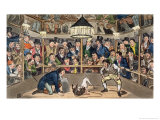 Tom and Jerry Sporting Their Blunt on the Phenomenon Monkey, Jacco Macacco, at the Westminster Pit Giclee Print by I. Robert & George Cruikshank