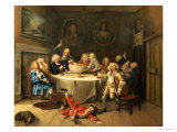Modern Midnight Conversation reproduction procédé giclée par William Hogarth