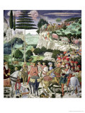 The Journey of the Magi to Bethlehem, the Left Hand Wall of the Chapel, circa 1460 reproduction procédé giclée par Benozzo di Lese di Sandro Gozzoli