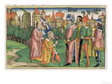 Facsimile Copy of Ezra 6 16 the Temple of Jerusalem is Dedicated by King Darius Giclee Print
