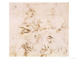 Several Studies of a Madonna and Child Giclee Print by Raphael 