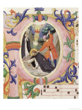 Historiated Initial "P" Depicting the Assassination of St. Peter the Martyr Giclee Print by Angelico & Strozzi 