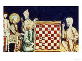 Alfonso X King of Leon and Castile Playing a Game of Chess, Page from the Book of Games Giclee Print