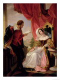 Torquato Tasso Reading a Poem to Leonora D'Este Giclee Print by Luigi Mussini