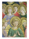 Choir of Angels, Detail from the Journey of the Magi Cycle in the Chapel, circa 1460 reproduction procédé giclée par Benozzo di Lese di Sandro Gozzoli