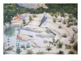 Birds Around a Pond, Detail from the Journey of the Magi Cycle in the Chapel, circa 1460 reproduction procédé giclée par Benozzo di Lese di Sandro Gozzoli