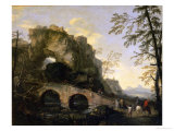 Landscape with a Dilapidated Bridge Giclee Print by Salvator Rosa