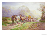 A Logging Team Returning Home Giclee Print by Charles James Adams