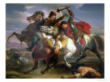 Farinata Degli Uberti, a 13th Century Florentine Ghibelline Leader, at the Battle of Serchio reproduction procédé giclée par Giuseppe Sabatelli