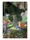 Angel Gathering Flowers in a Heavenly Landscape, Detail from the Journey of the Magi Cycle reproduction procédé giclée par Benozzo di Lese di Sandro Gozzoli