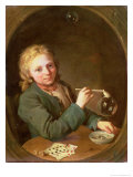 Young Man Blowing Bubbles from a Clay Pipe, 1766 Giclee Print by Lorenz The Younger Pasch