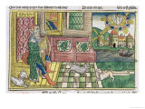 Facsimile Copy of Psalms: Frontispiece Showing King David Playing the Lyre Giclee Print