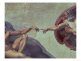 Sistine Chapel Ceiling: Creation of Adam, Detail of the Outstretched Arms, 1510 reproduction procédé giclée par Michelangelo Buonarroti 