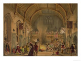 Banquet in the Baronial Hall, Penshurst Place, Kent, from "Architecture in the Middle Ages," 1838 Giclee Print by Joseph Nash
