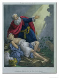Abraham Offering up His Son Isaac, from a Bible Printed by Edward Gover, 1870s Giclee-trykk av Siegfried Detler Bendixen Abraham Offering up His Son Isaac, from a Bible Printed by Edward Gover, 1870s Giclee-trykk av Siegfried Detler Bendixen