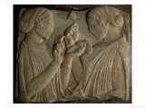 The Stele of Pharsalos Depicting the Glorifying of the Flower, Two Girls Face to Face Giclee Print
