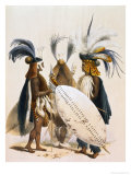 Zulu Soldiers of King Panda's Army, Plate 20 from "The Kafirs Illustrated," 1849 Giclee Print by George French Angas