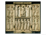 The Harbaville Triptych Depicting Christ Enthroned with the Virgin and St. John the Baptist Giclee Print by Byzantine 