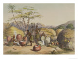 Gudu's Kraal at the Tugala, Women Making Beer, Plate 26 from "The Kafirs Illustrated," 1849 Giclee Print by George French Angas