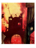 Tondal's Vision, Detail of the Burning Gateway Wydruk giclee autor Hieronymus Bosch