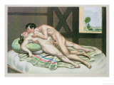 Lovers on a Bed, Published 1835, Reprinted in 1908 Giclee Print by Peter Fendi