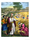 Ruth in the Field of Boaz, from a Bible Printed by Edward Gover, 1870s Giclee-trykk av Siegfried Detler Bendixen Ruth in the Field of Boaz, from a Bible Printed by Edward Gover, 1870s Giclee-trykk av Siegfried Detler Bendixen