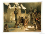 Ateseh-Gah, Indians Devoted to the Cult of Fire, Baku reproduction procédé giclée par Grigori Grigorevich Gagarin