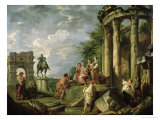 Peasants Amongst Roman Ruins, 1743 Giclee Print by Giovanni Paolo Pannini