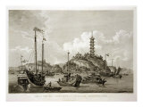 View of the Tchin Shan, or Golden Island, in the Yang-Tse Kiang, or Great River of China reproduction procédé giclée par William Alexander