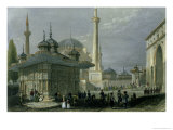 Fountain and Square of St. Sophia Istanbul Giclee-trykk av William Henry Bartlett Fountain and Square of St. Sophia Istanbul Giclee-trykk av William Henry Bartlett