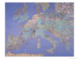 Map of Sixteenth Century Europe, from the Sala Del Mappamondo circa 1574-5 Giclee Print by Giovanni De' Vecchi