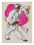 Costume Designs for Pamina and Monostatos in "The Magic Flute" by Wolfgang Amadeus Mozart 1922 Giclee Print by Leon Bakst