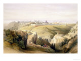 Jerusalem from the Mount of Olives, April 8th 1839, Plate 6 from Volume I of "The Holy Land" reproduction procédé giclée par David Roberts
