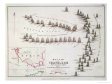 The Battle of Trafalgar, 21st October 1805, the British Breaking the French and Spanish Line Giclee Print by Alexander Keith Johnston