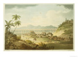 Arcos De Carioco, or Grand Aqueduct in Rio De Janeiro, Plate 5 from "A Voyage to Cochinchina" reproduction procédé giclée par William Alexander