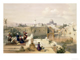 Mosque of Omar Showing the Site of the Temple, Plate 8 from Volume I of "The Holy Land" reproduction procédé giclée par David Roberts