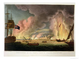 Destruction of the French Fleet at Toulon, 18th December 1793, "Naval Achievements" reproduction procédé giclée par Thomas Whitcombe