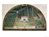 Villa Poggio a Caiano from a Series of Lunettes Depicting Views of the Medici Villas, 1599 Giclee Print by Giusto Utens